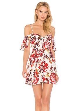 Lovers + Friends all over floral off the shoulder mini dress size Small